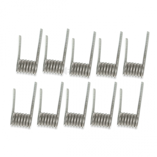 10x UD Twisted Fused Clapton SS316L Coil - 0,1 Ohm